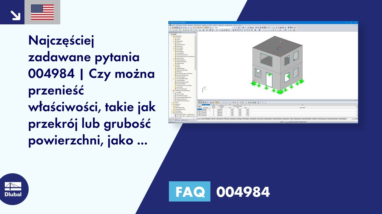 Najczęściej zadawane pytania 004984 | Czy można przenieść właściwości, takie jak przekrój lub grubość powierzchni, jako ...