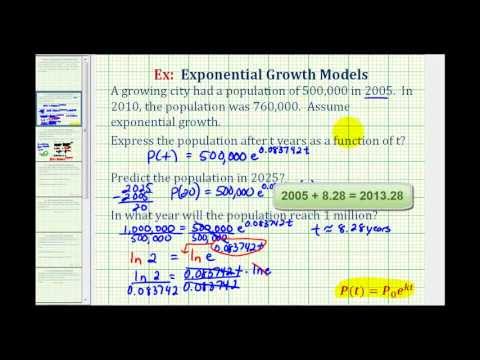 Ex:  Exponential Growth Function - Population