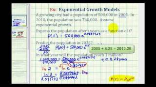 Ex:  Exponential Growth Function - Population
