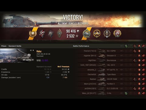 WOT - WT auf Pz. IV - 9 KILLS 7.2K DAMAGE ACE TANKER - World Of Tanks