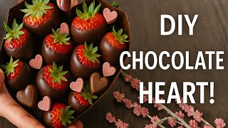 DIY Chocolate Heart Bowl with Dipped Strawberries | Perfect Gift Idea!