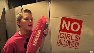 24 HOURS IN A BOX FORT! No Girls Allowed