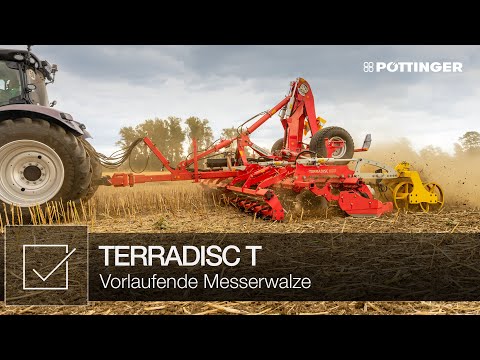 Gezogene Kurzscheibenegge TERRADISC mit Messerwalze | PÖTTINGER