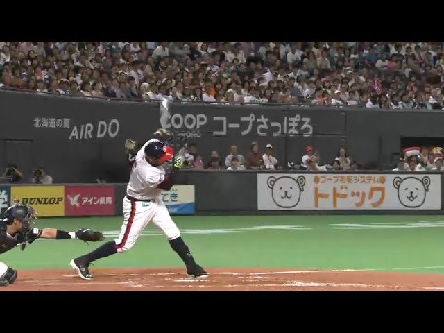 【4回裏】ファイターズ・レアード 体勢を崩されながらも変化球をうまくすくうタイムリー!! 2016/9/14 F-Bs