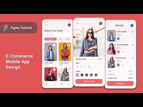 E-Commerce Mobile App Design in Figma | Figma Design and Prototype Tutorial