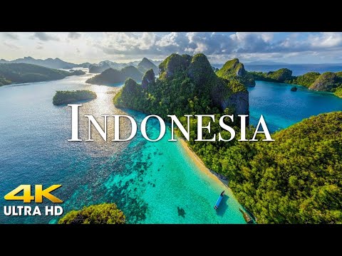 FLYING OVER INDONESIA 4K UHD- relaxing music along with beautiful nature scenery videos 4K ultra hd.