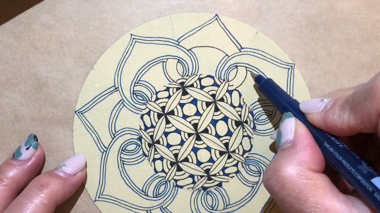 “Waybop” around the “Bales” , drawing & shading Tutorial Zentangle ゼンタングル