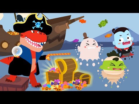 Pirate Dinosaurs Vs Halloween Monsters | Trick or Treat | Halloween Songs | Halloween | BabyBus
