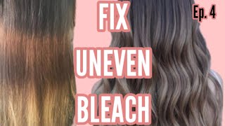 How to fix uneven bleach |bleach hair at home  ep. 4