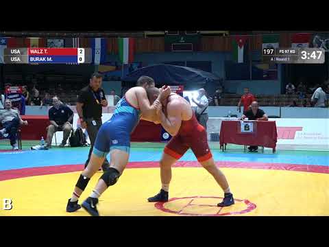 Round 1 FS - 97 kg: T. WALZ (USA) v. M. BURAK (USA)