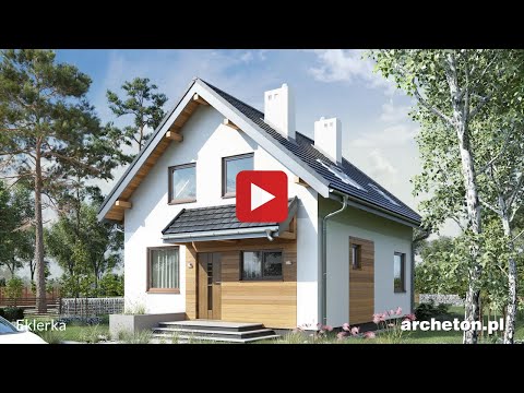 Projekt domu Eklerka - archeton.pl - z poddaszem użytkowym 96 m2