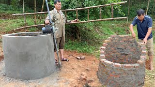 Full video : Well construction techniques using red bricks and concrete#Aqua