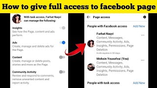 how to give full access to facebook page