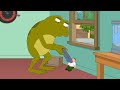 Bullfrog Throws Peter through window