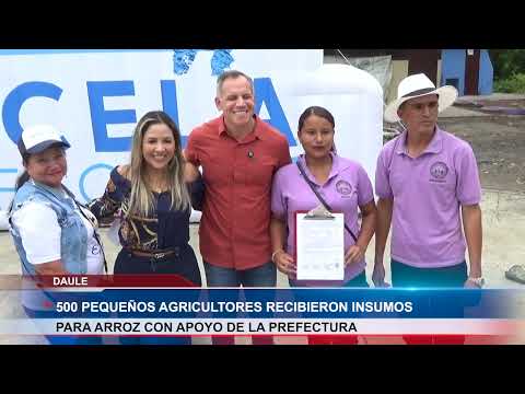 Agricultores de los cantones Isidro Ayora y Pedro Carbo recibieron semillas de maíz.