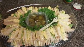 making a sandwich tray | how to arrange sandwiches on a tray | potluck idea