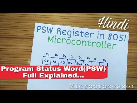 PSW Register in 8051 Microcontroller || Microprocessor Video