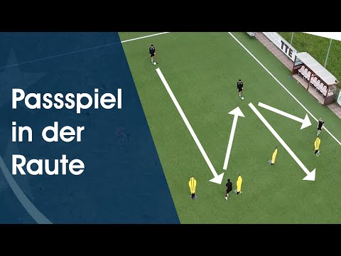 Fußballtraining mit Abstand: Passspiel in der Raute am Deutschen Fußball Internat