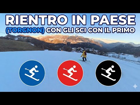 Torgnon Rientro in paese con gli sci