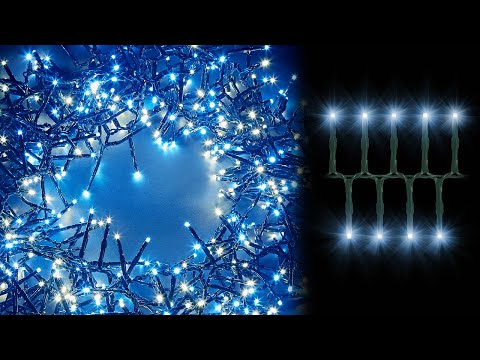 Cluster Cool White LED light with Timer -Green Cable