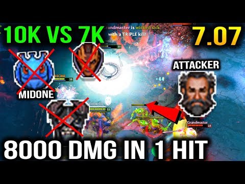 Attacker Kunkka VS Midone Puck - 7K VS 10K Dota 2 7.07b