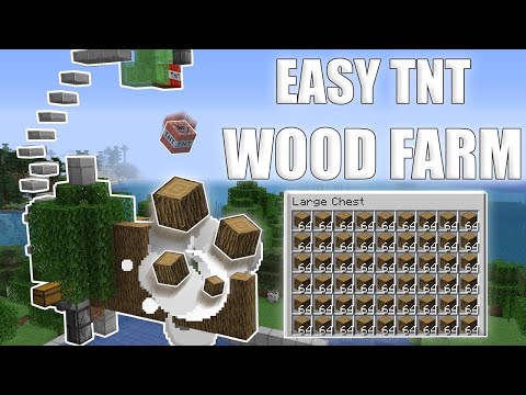 Minecraft Easy Wood Farm Fully AFK with TNT  Tutorial #3