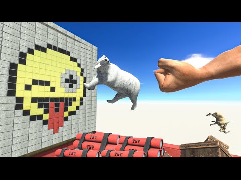 Epic Punch on TNT Hole - Animal Revolt Battle Simulator
