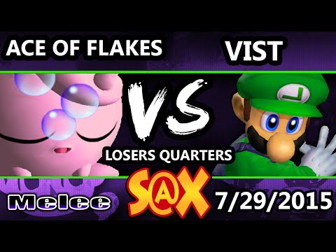 S@X - Vist (Luigi) Vs. Ace Of Flakes (Jigglypuff) SSBM Losers Quarters - Smash Melee