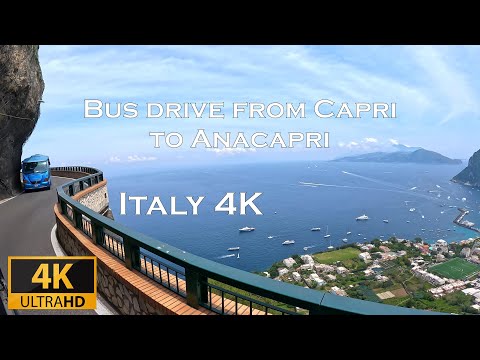 De Capri a Anacapri de ônibus | Itália 4K