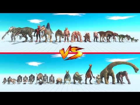 Infernals + Carnivore vs Mutant Primates + Herbivore Dinosaurs - Animal Revolt Battle Simulator