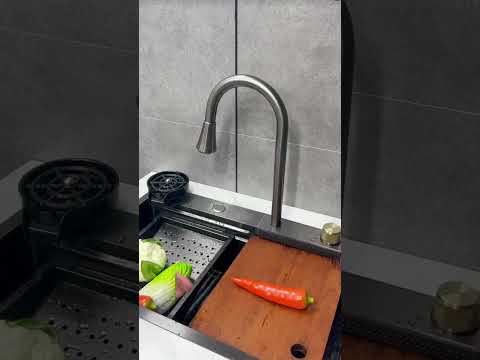 Multifunction All-in-One Waterfall Steel Kitchen Sinks