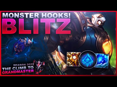 ABSOLUTE MONSTER HOOKS WITH BLITZCRANK! - Climb to Grandmaster | League of Legends