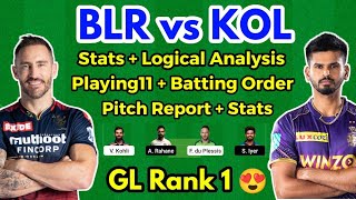 KKR vs RCB IPL Match Fantasy Preview With Logical Analysis Playing11 Match Prediction