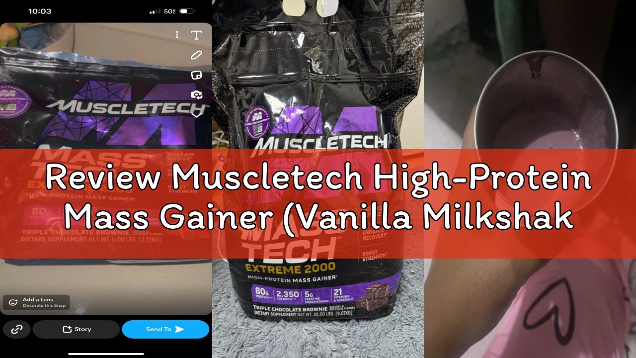 Review Muscletech High-Protein Mass Gainer (Vanilla Milkshake, 6LB) - Mass Tech Extreme 2000 Mass Ga