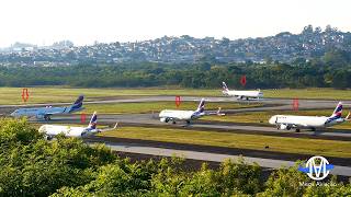 MOVIMENTO GIGANTESCO VÁRIOS AVIÕES DA LATAM AGUARDANDO PARA DECOLAGEM NO AEROPORTO DE GUARULHOS ✔