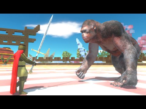 Minecraft Arena - Champion Knight fights Humans and Primates - Animal Revolt Battle Simulator