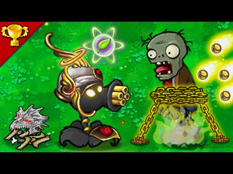 Plant vs Zombies : God Gatling Pea use Full Power Plant Food - What will happen ?