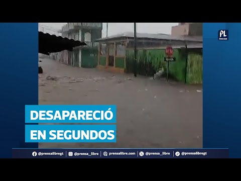 Cayó en un drenaje; adulto mayor desaparece tras ser arrastrado por fuerte corriente en Retalhuleu