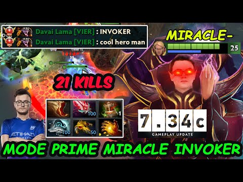 PRIME MIRACLE Insane Invoker Masterclass SKill pro Gameplay in 7.34C New Patch Update