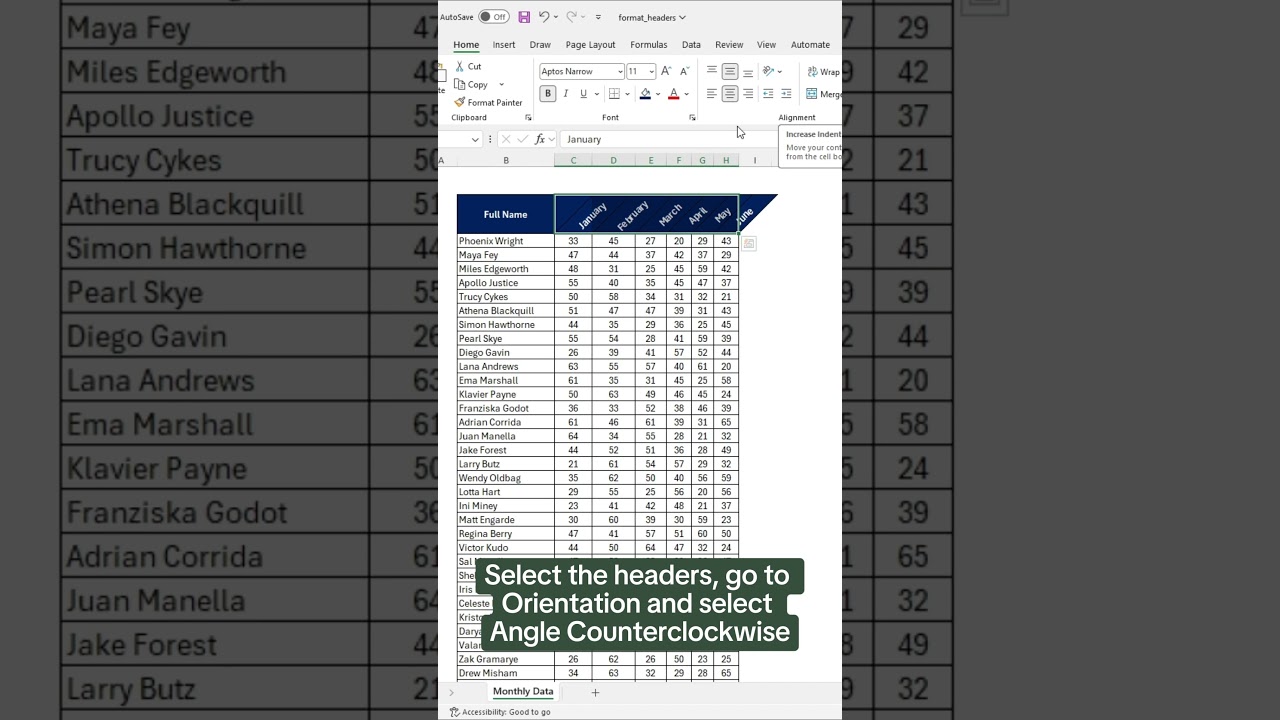 How to Format Data Column Headers Without Widening your Columns! 🤯