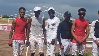 100 meters sprint race by Caymanas Park Jockeys