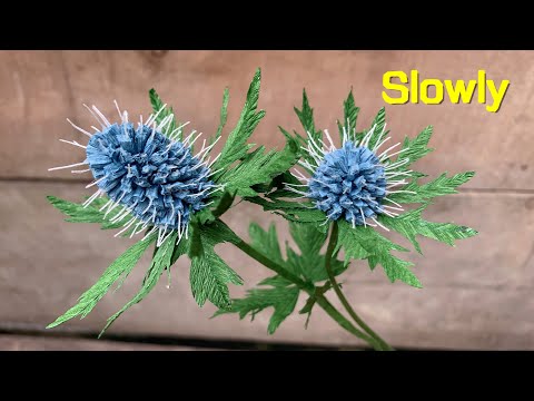 ABC TV | How To Make Sea Holly Flower From Crepe Paper (Slowly) - Craft Tutorial