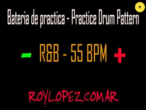 Bateria de practica / Practice Drum Pattern - R&B - 55 BPM