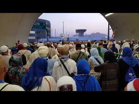 Hajj | Pilgrims are walking from the tent city of Mina to Jamarat through the tunnel