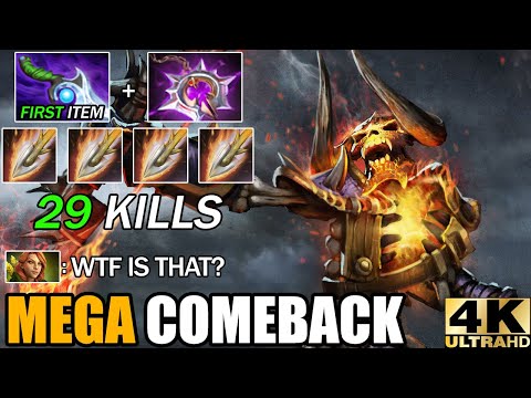 New IMBA First Item Diffusal Blade Clinkz 29 Kills Unstoppable Epic Mega Creeps Comeback 7.29 Dota 2
