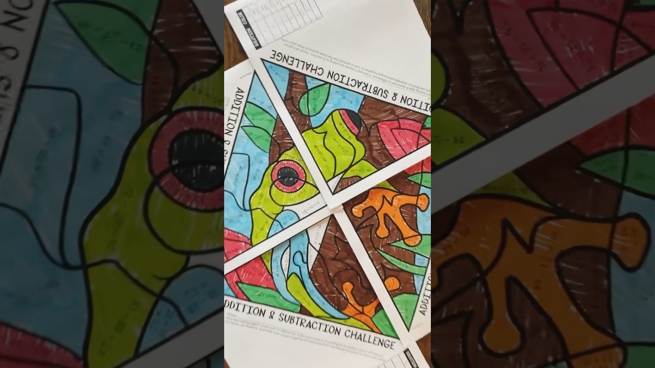 Math coloring activity for addition & subtraction of 2 digit numbers