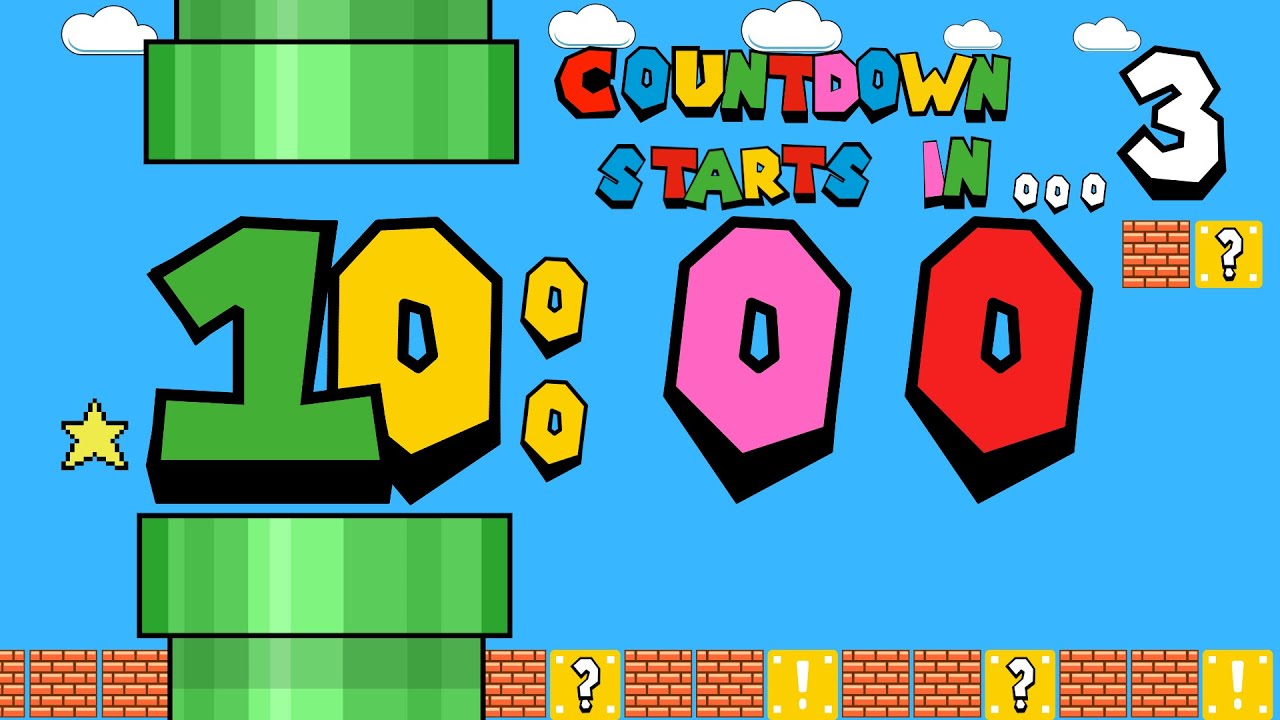 10 Minute Timer Countdown Mario Inspired Gaming | Countdown ends with Game Over | Super Ideas Lab
