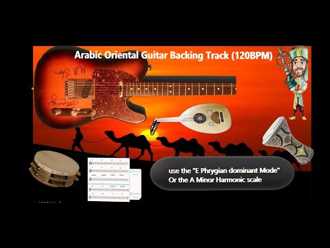 Arabian desert Rock Fusion jam track E Phrygian dominant