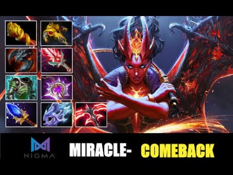 Miracle- [ Queen of Pain ] how to carry with Queen | Carry Safelane | Nigma vs Liquid- dota 2