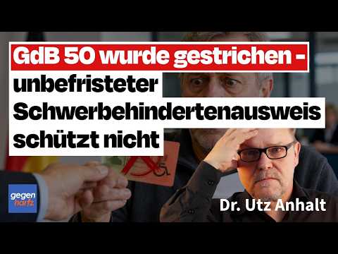 Video Thumbnail: Schwerbehinderung: GdB 50 wurde gestrichen – unbefristeter Schwerbehindertenausweis schützt nicht
